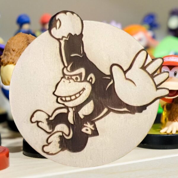Stylish Mario Wooden Laser Engraved Coasters - 6 Pack - Image 5